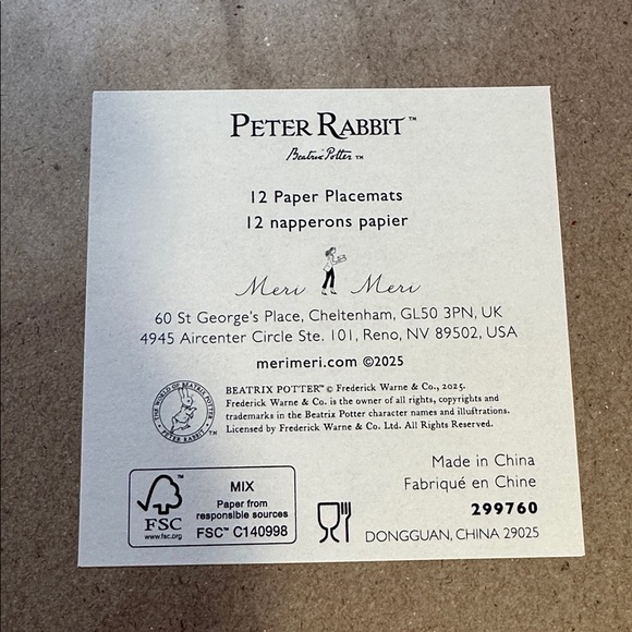 Meri Meri 12 Easter bunny paper placemats - Picture 3 of 3